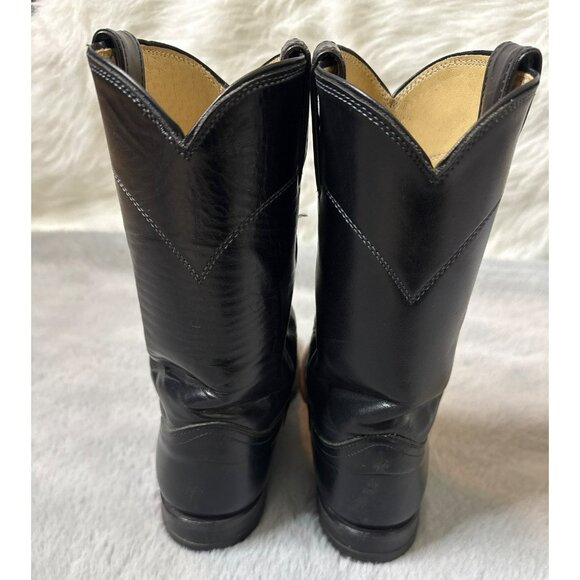 Justin Black Leather Cora Women's Cowboy Boots 6.5B L 3703 52751 0 - Picture 5 of 10